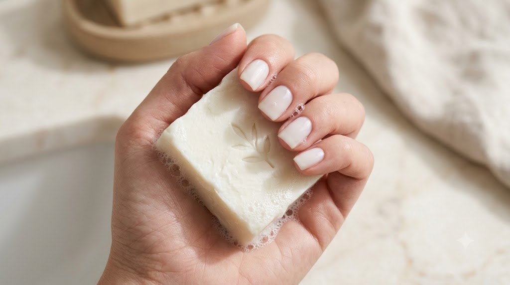 Sheer Alabaster White Soap Suds Manicure